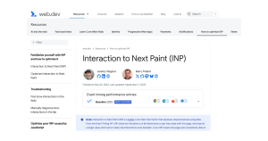 web.dev 官方页面截图:INP(Interaction to Next Paint)交互响应指标说明